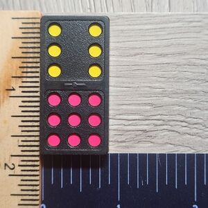 6:9 Vintage Whitman Replacement Domino Large Black Plastic Color Dots Dominoes